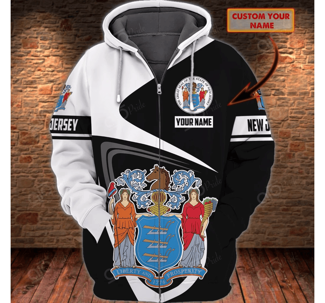 Personalized New Jersey Personalized Name - 3D Printed Pullover Hoodie