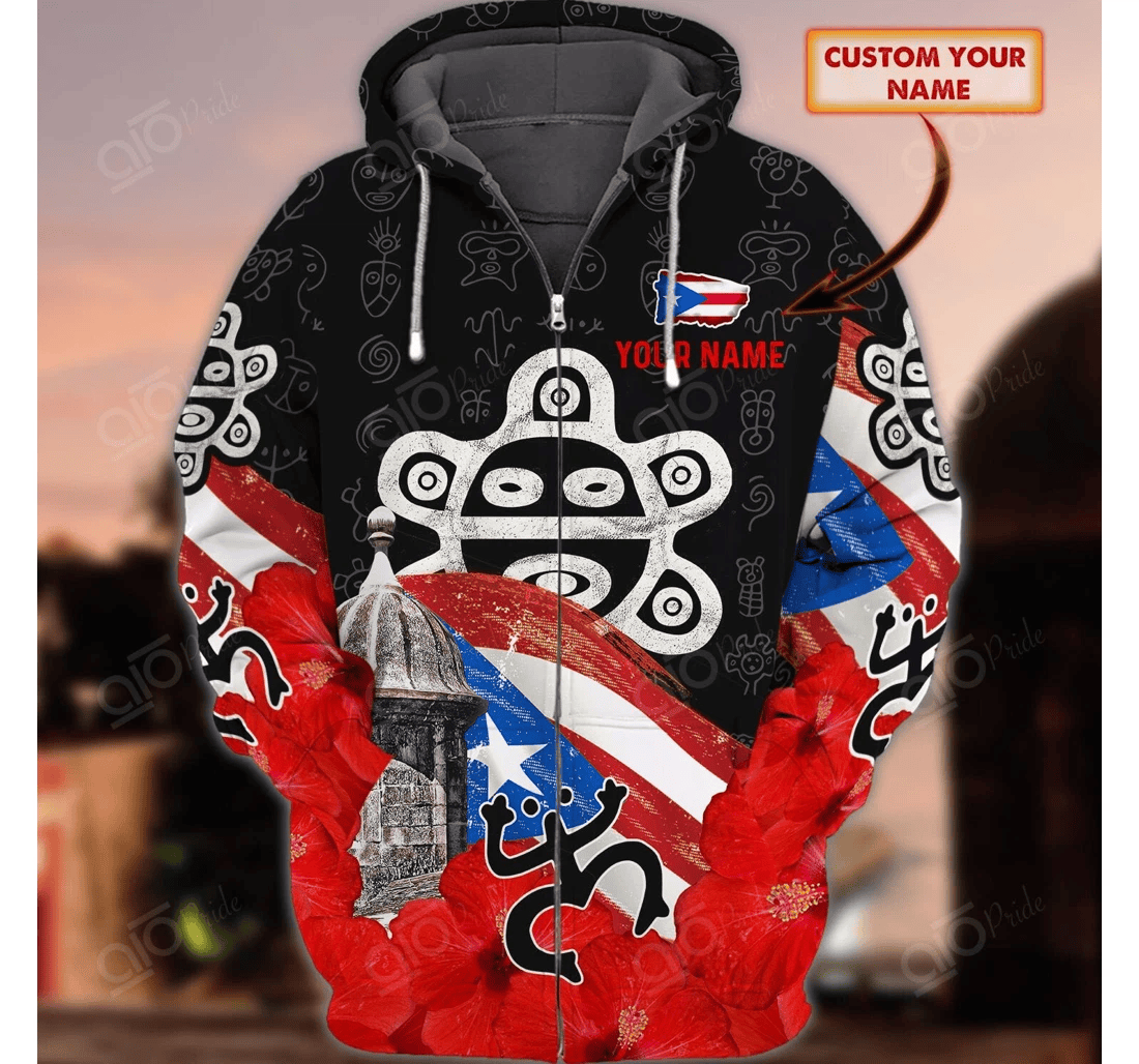 Personalized Puerto Rico N Personalized Name - 3D Printed Pullover Hoodie