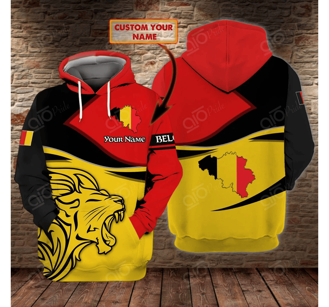 Personalized Belgium - 3D Printed Pullover Hoodie