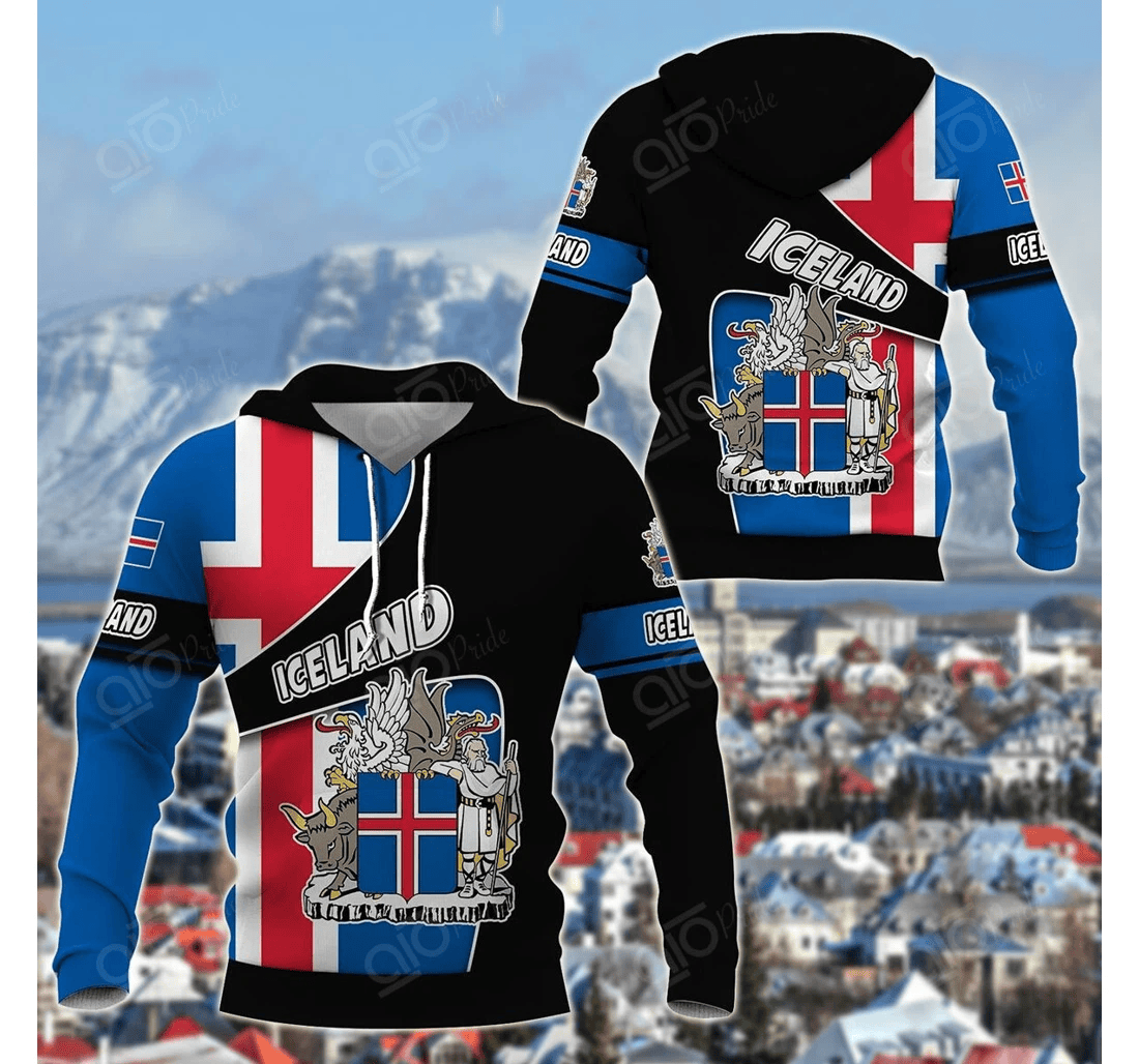Personalized Iceland - 3D Printed Pullover Hoodie