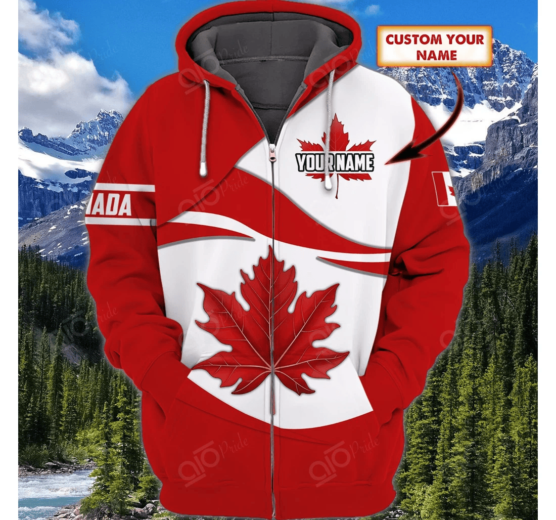 Personalized Love Canada Personalized Name - 3D Printed Pullover Hoodie