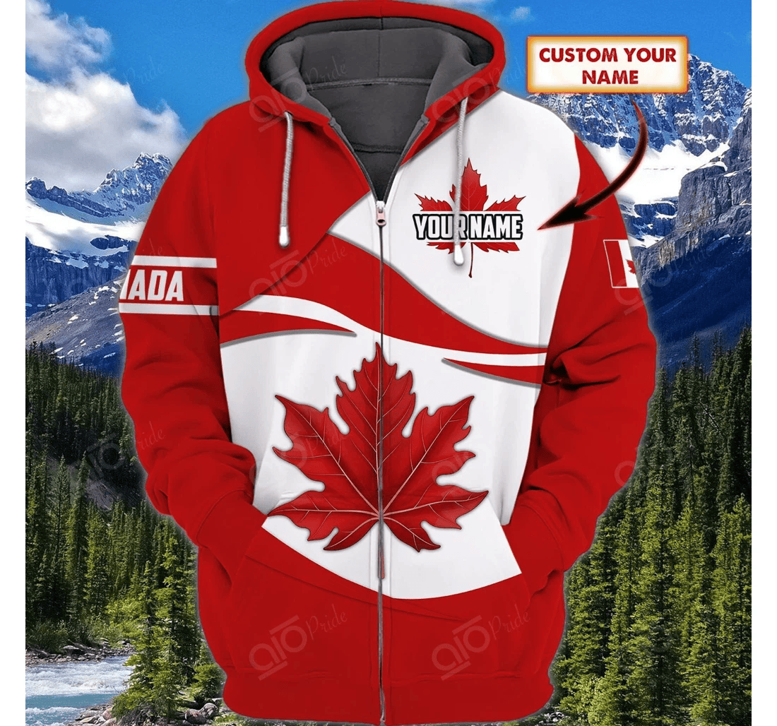Personalized Love Canada Personalized Name - 3D Printed Pullover Hoodie