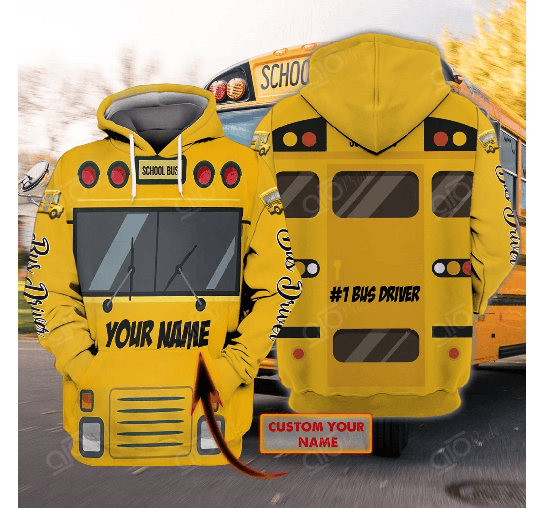 Personalized School Bus Personalized Name - 3D Printed Pullover Hoodie