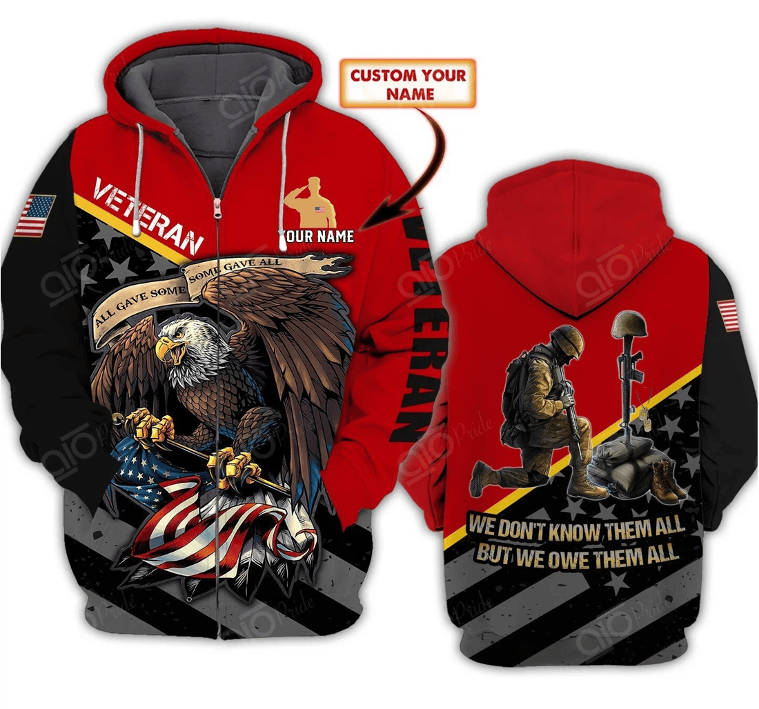 Personalized Veteran - 3D Printed Pullover Hoodie