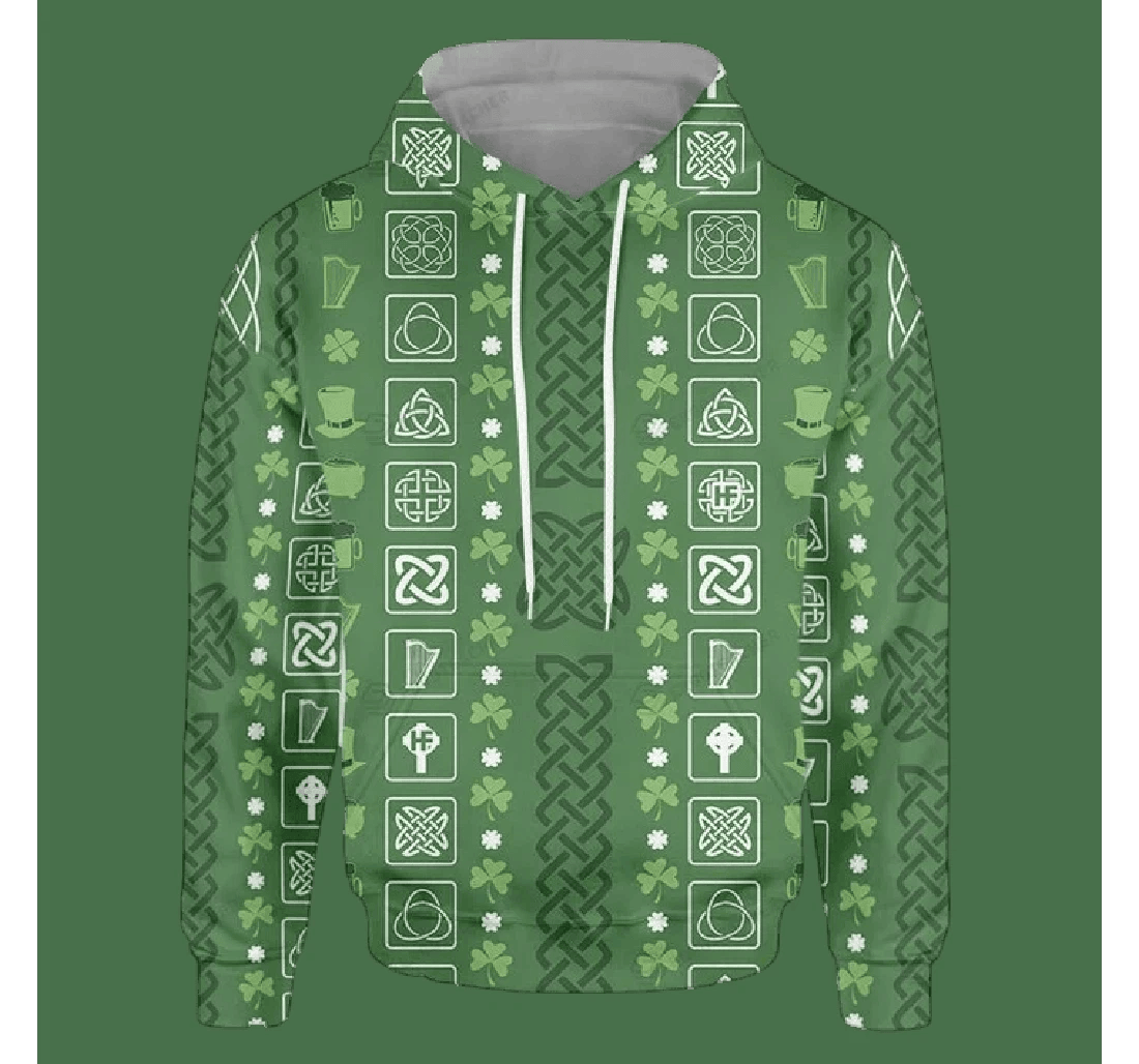 Personalized Collection Of Celtic Irish Happy St Patrick's Day - 3D Printed Pullover Hoodie