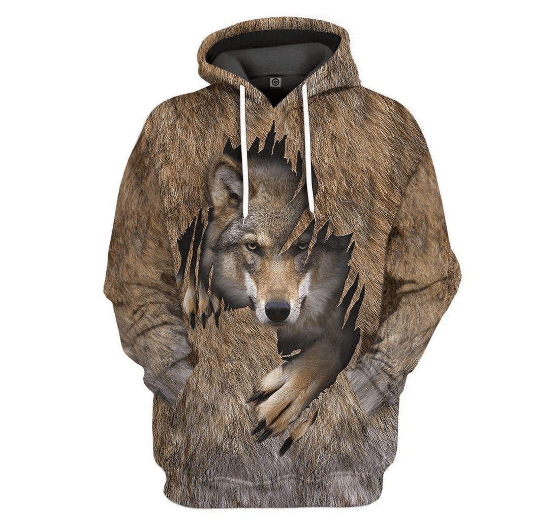 Personalized Wolf - 3D Printed Pullover Hoodie
