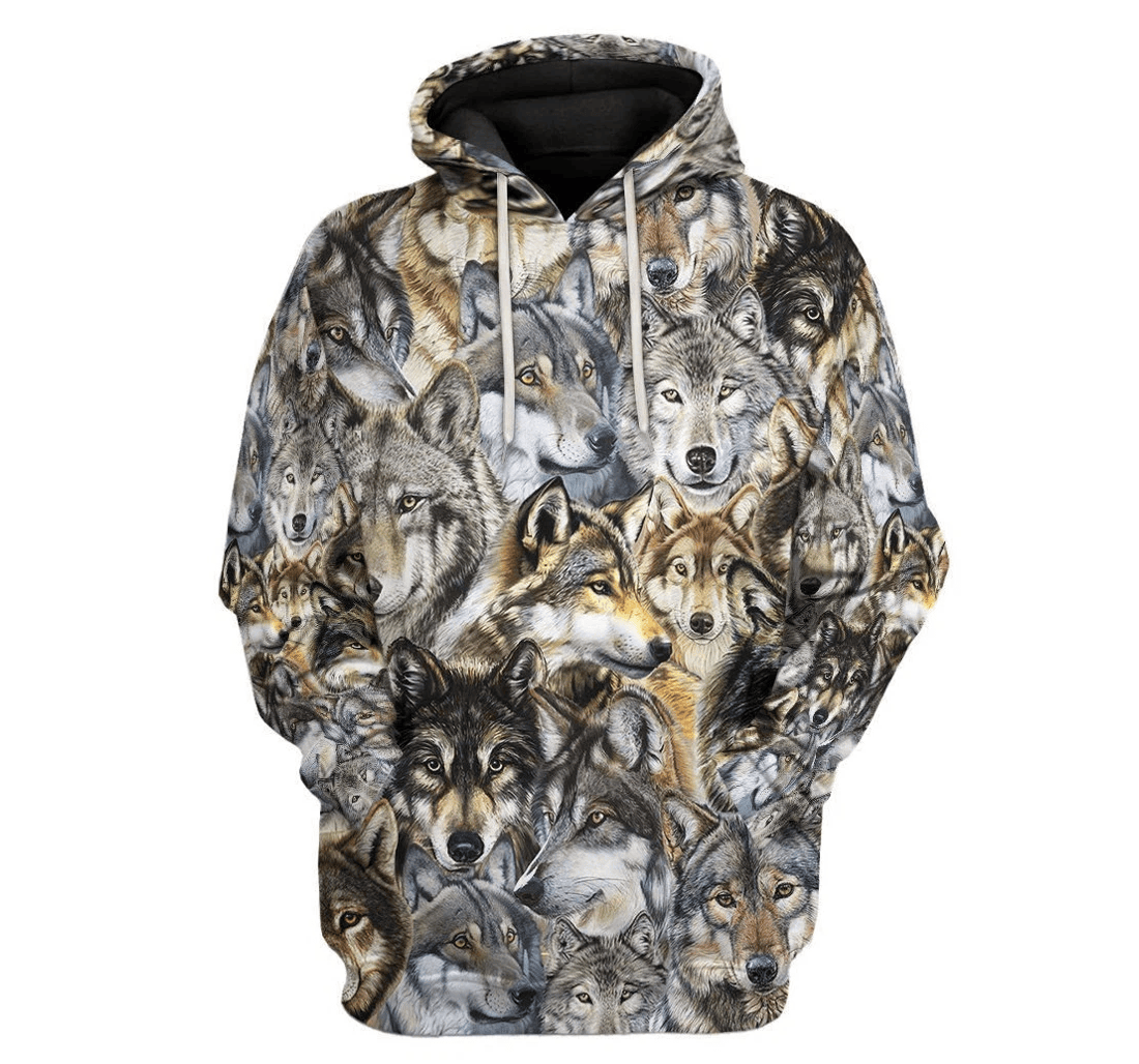 Personalized Wolf - 3D Printed Pullover Hoodie