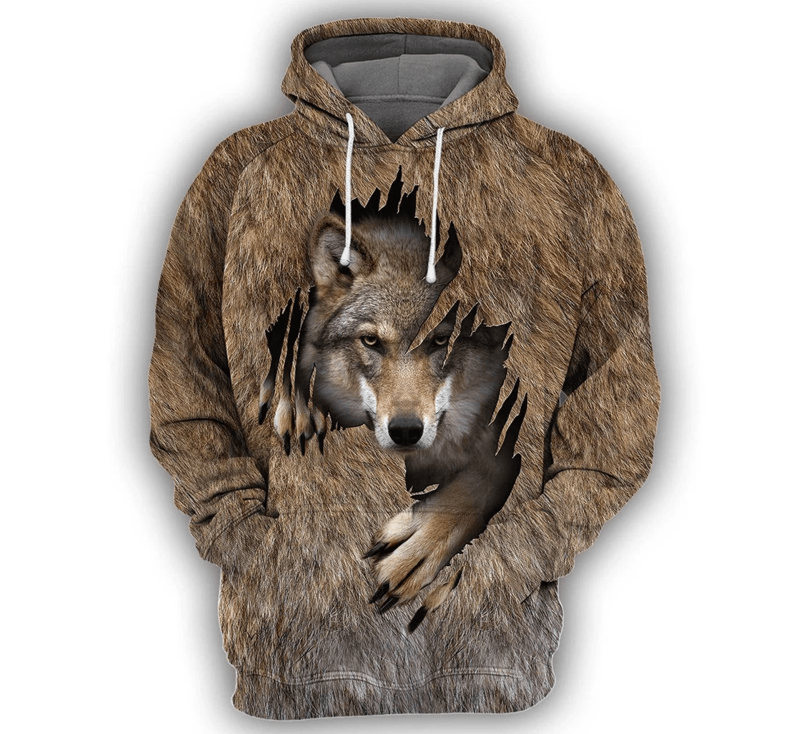 Personalized Wolf - 3D Printed Pullover Hoodie