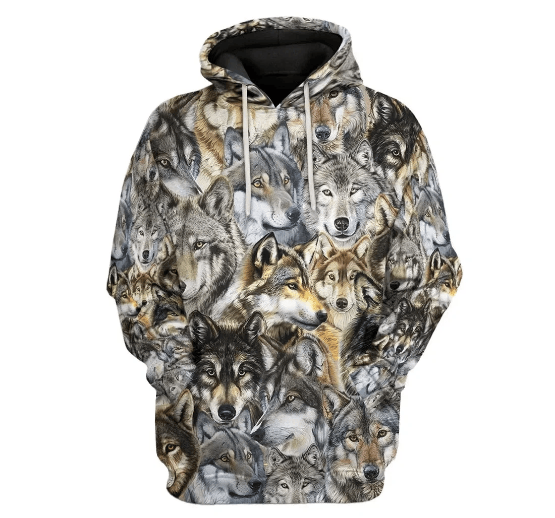 Personalized Wolf - 3D Printed Pullover Hoodie
