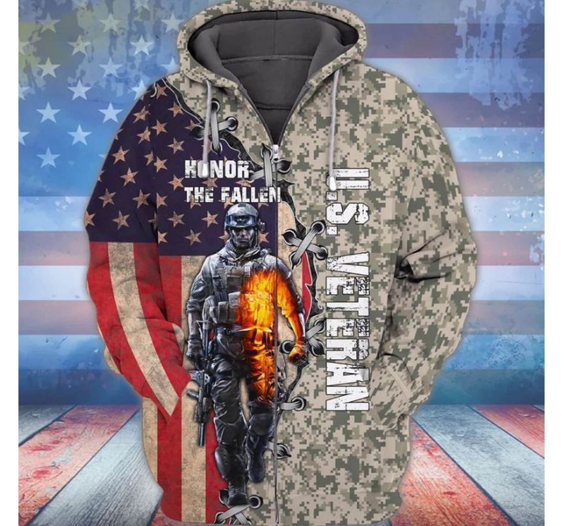 Personalized Th Of July Independence Day Memorial Day American Veteran Honor The Fallen - 3D Printed Pullover Hoodie