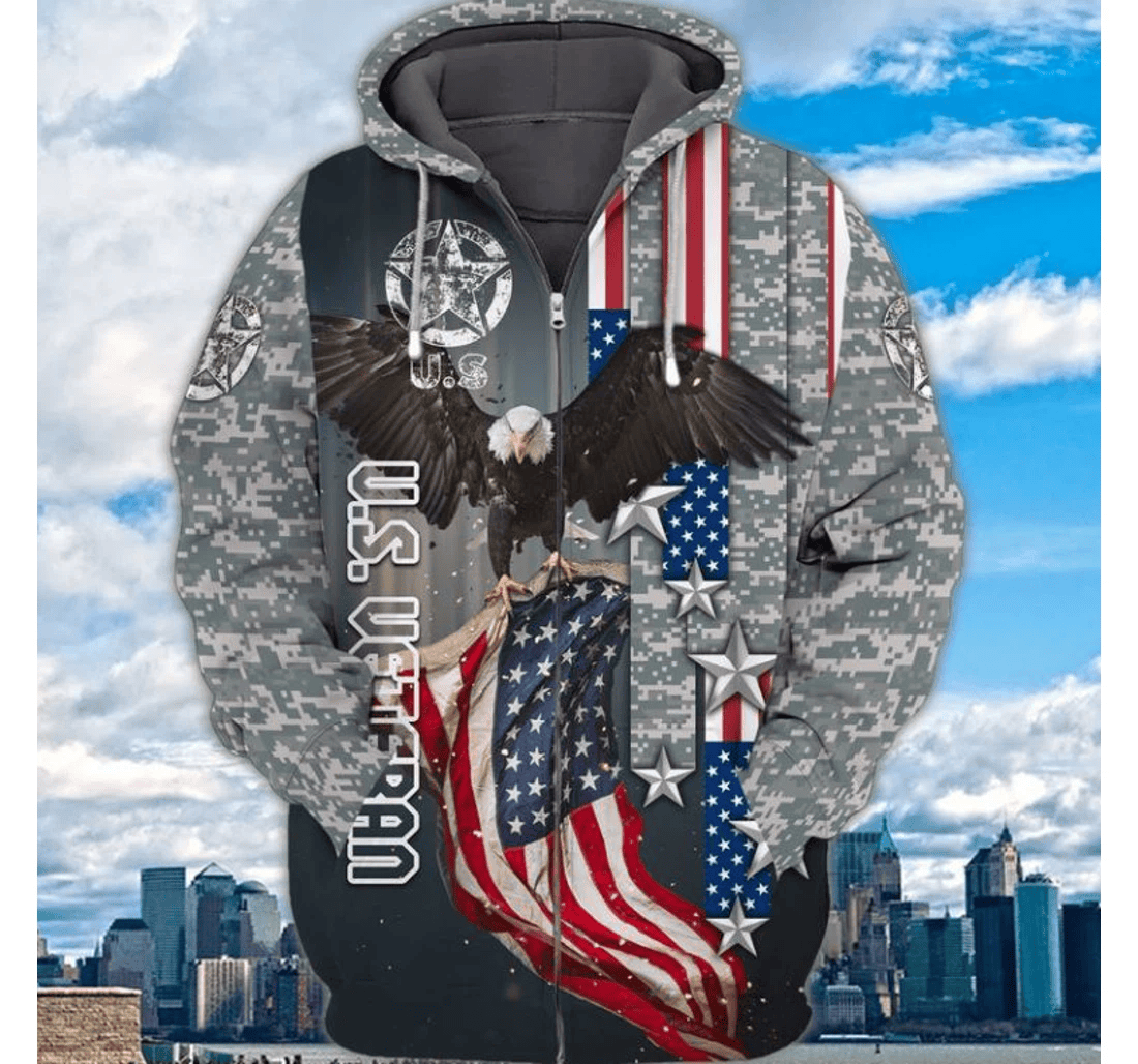 Personalized Th Of July Independence Day Memorial Day Veteran Eagle - 3D Printed Pullover Hoodie