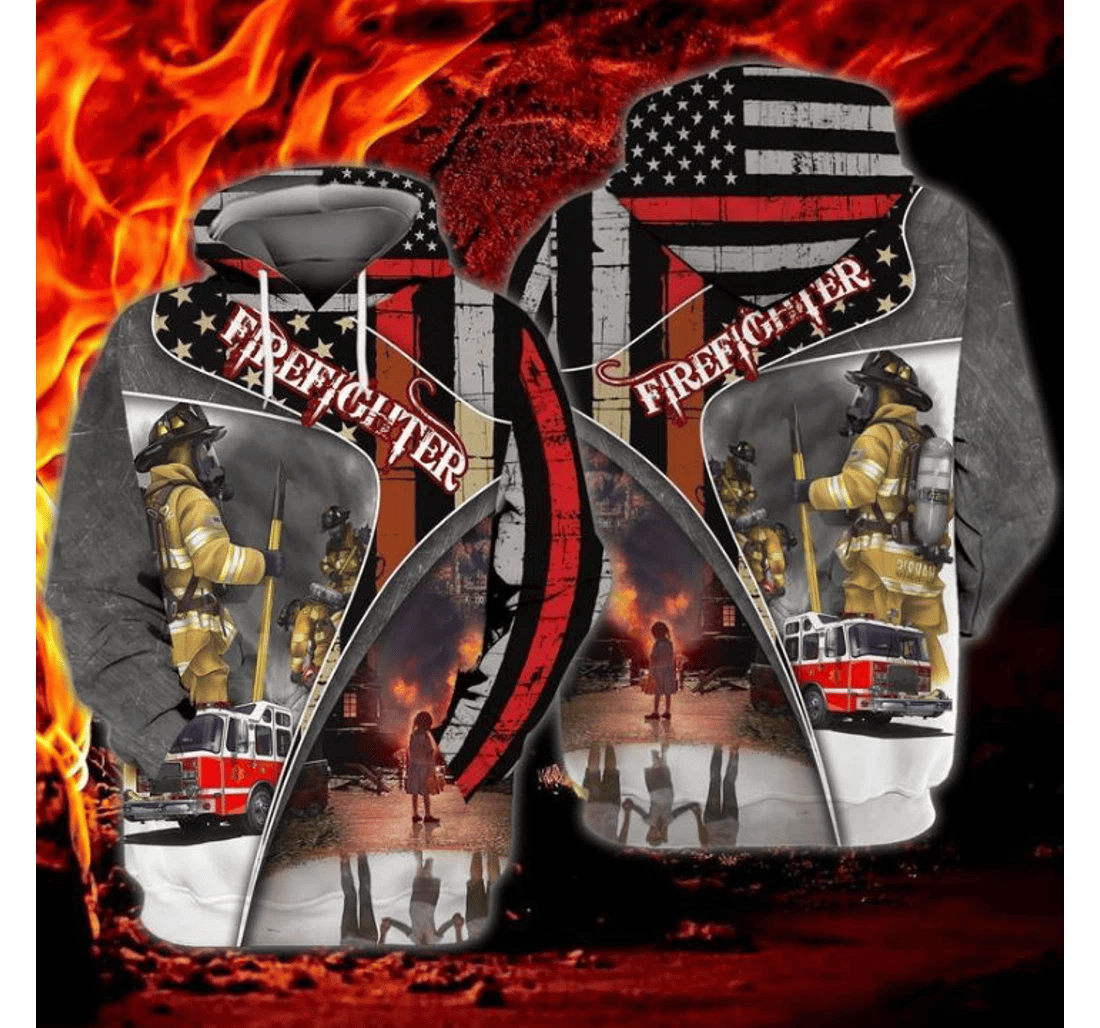 Personalized Th Of July Independence Day American Firefighter - 3D Printed Pullover Hoodie