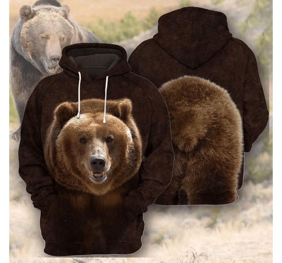 Personalized Bear Alled Sweater - 3D Printed Pullover Hoodie