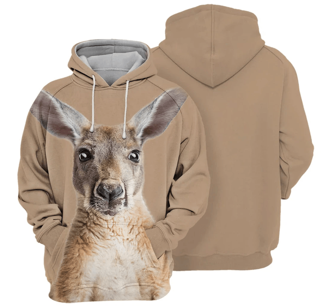Personalized Kangaroo - 3D Printed Pullover Hoodie