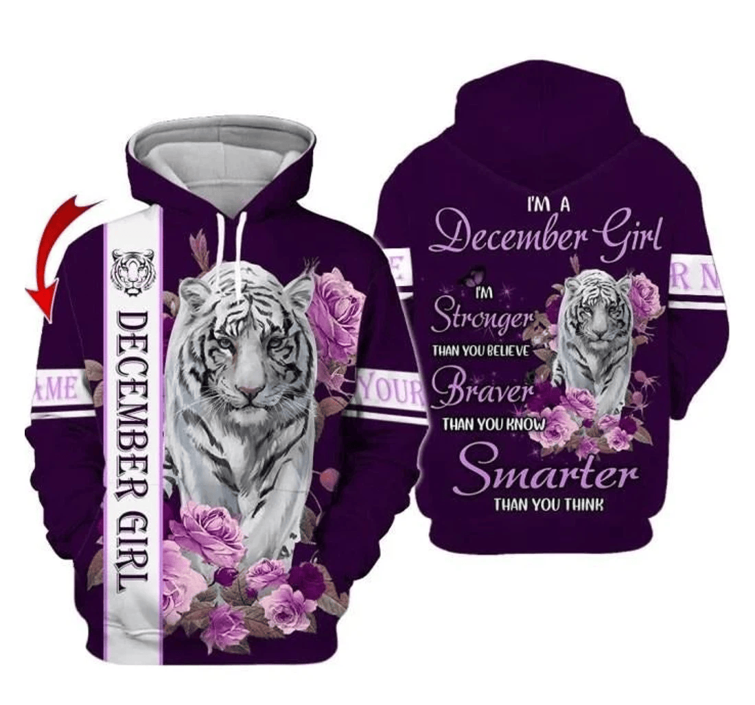 Personalized Custom Personalized Birthday December Girl - 3D Printed Pullover Hoodie