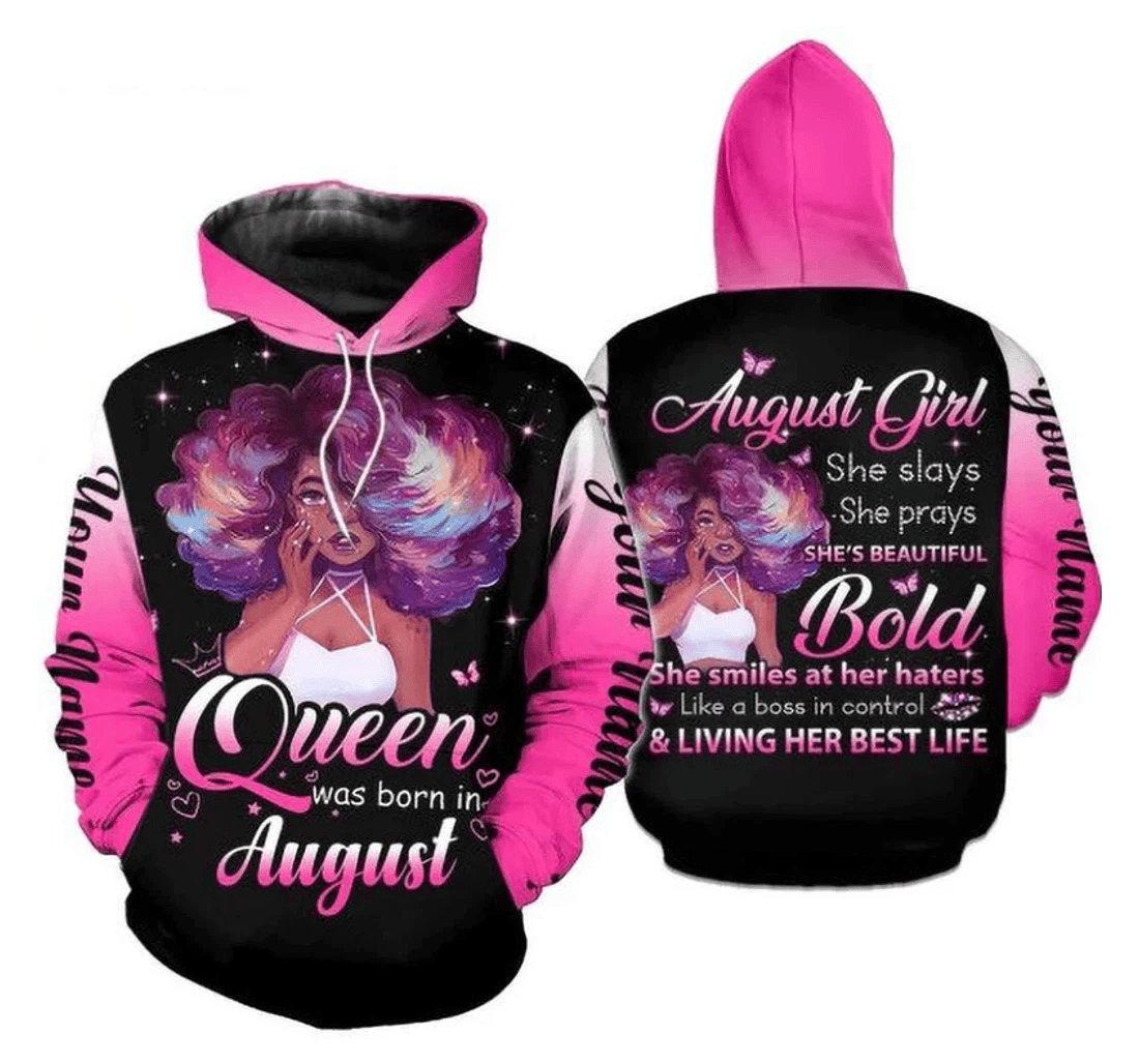 Personalized Custom Personalized Birthday August Queen - 3D Printed Pullover Hoodie