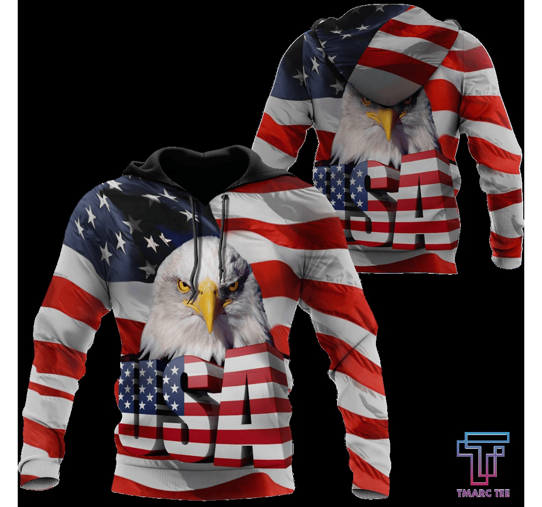 Personalized Independence Day American Eagle Dd - 3D Printed Pullover Hoodie