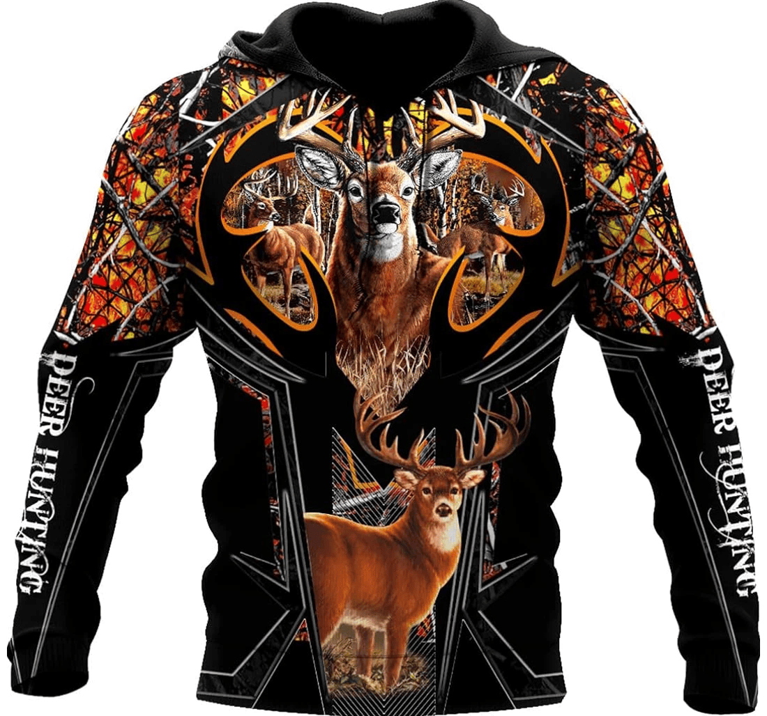 Personalized Deer Hunting Camo Autumn Sportswear - 3D Printed Pullover Hoodie