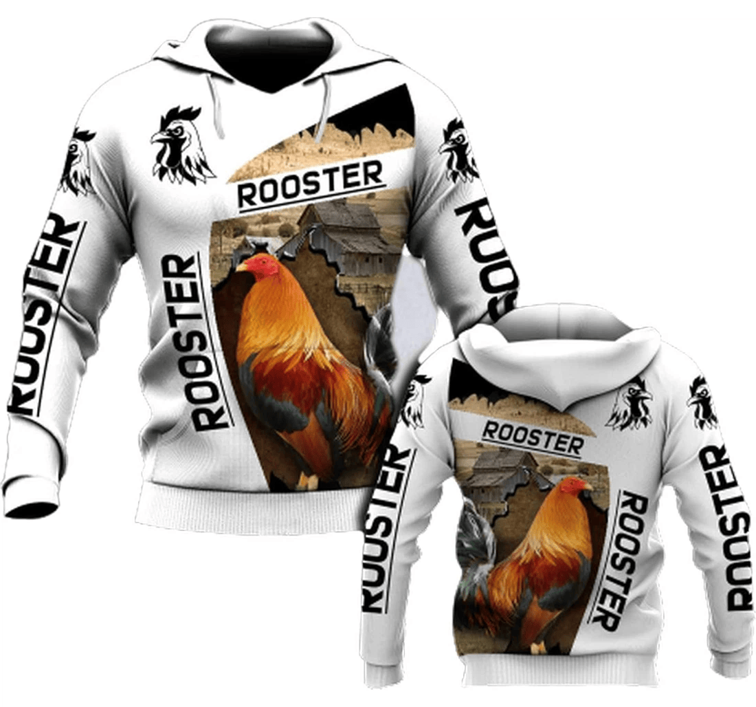 Personalized Rooster Pattern Family - 3D Printed Pullover Hoodie