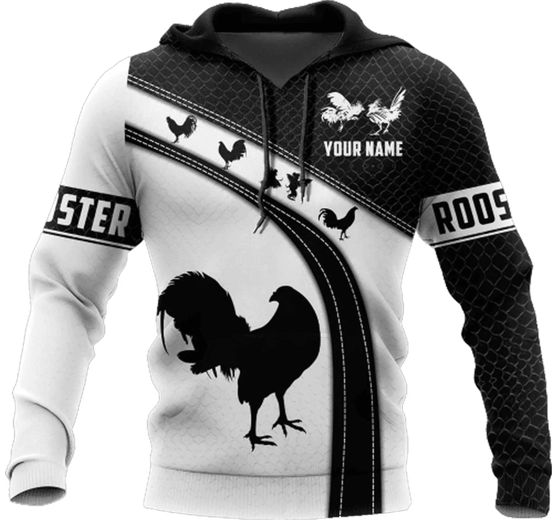 Personalized Rooster Pattern Family - 3D Printed Pullover Hoodie