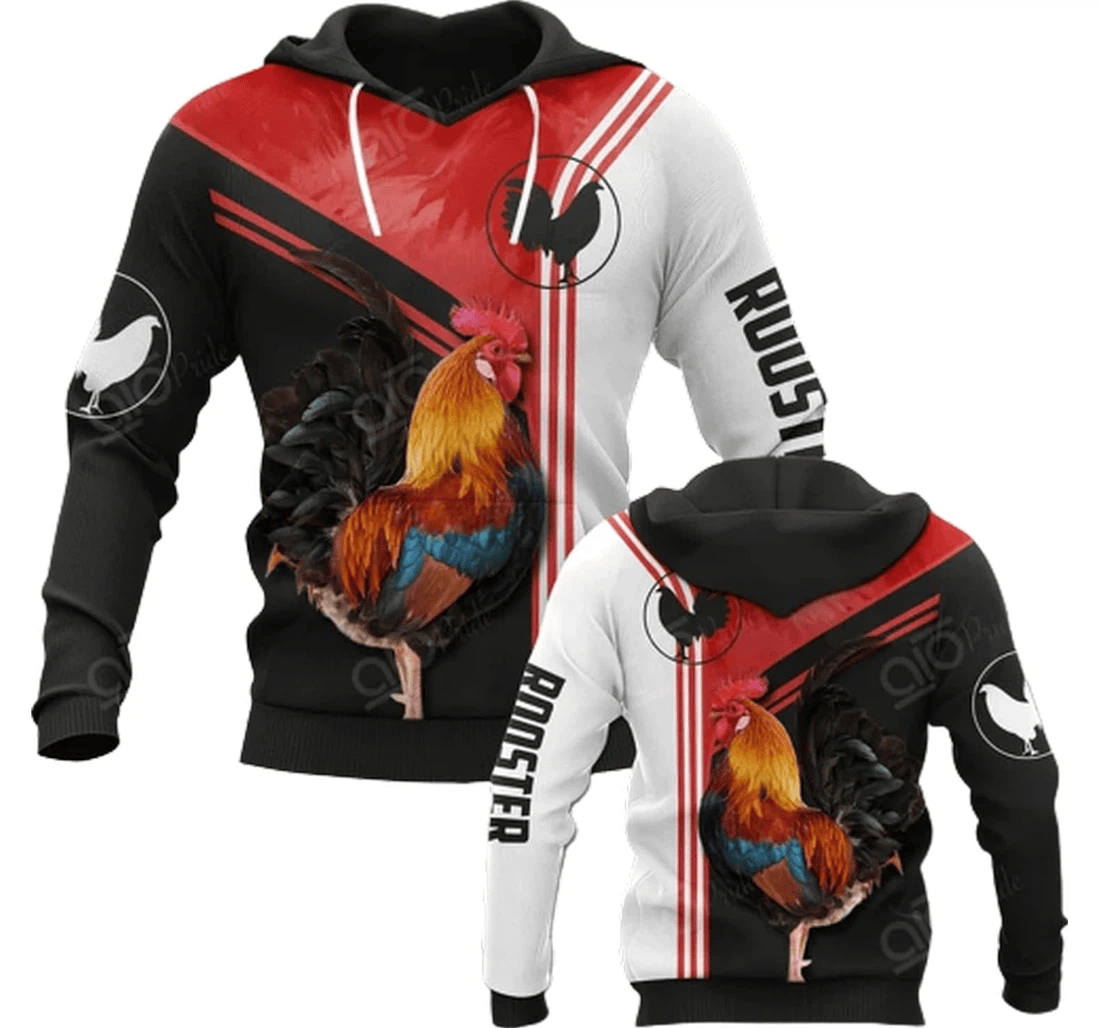 Personalized Rooster Pattern Family - 3D Printed Pullover Hoodie