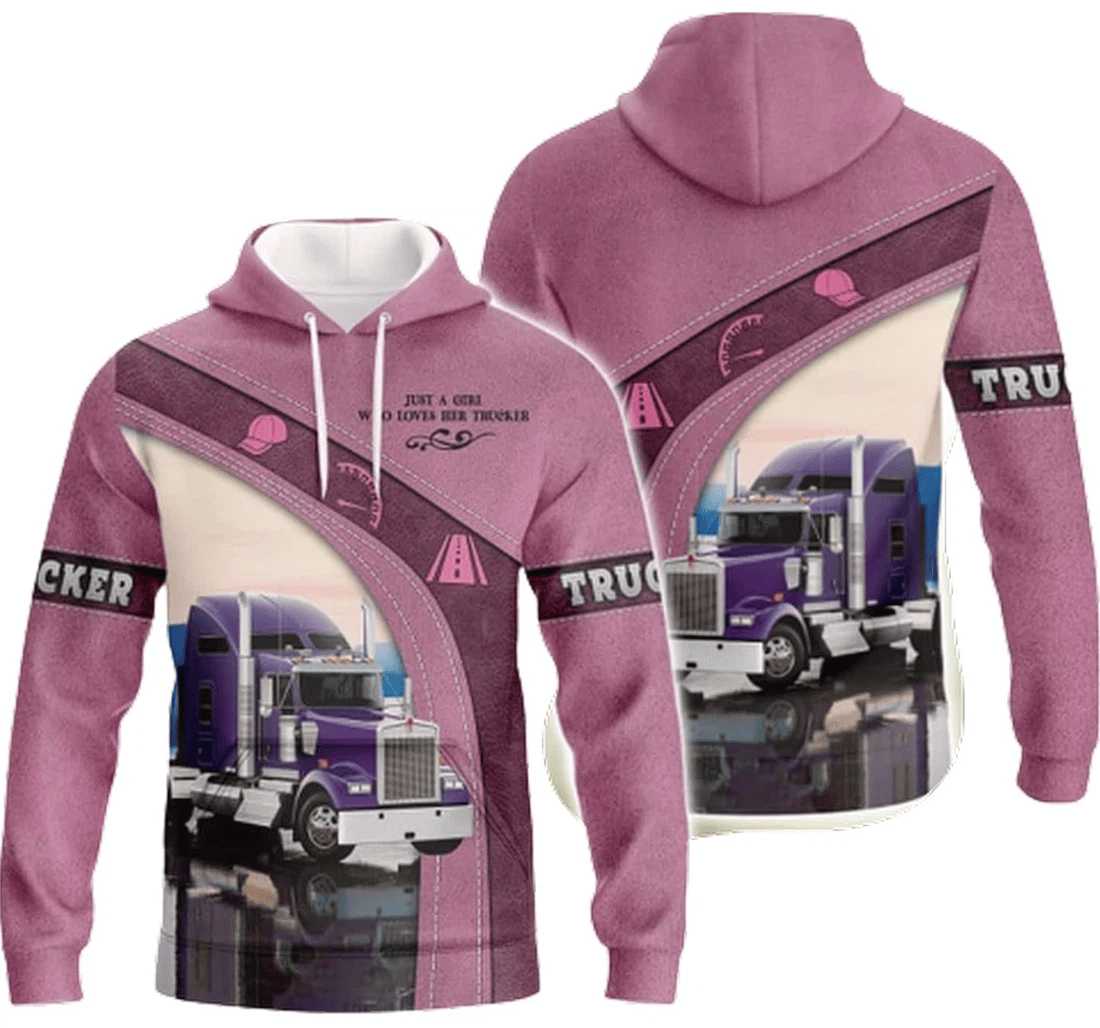 Personalized Truck Purple Pattern Family - 3D Printed Pullover Hoodie