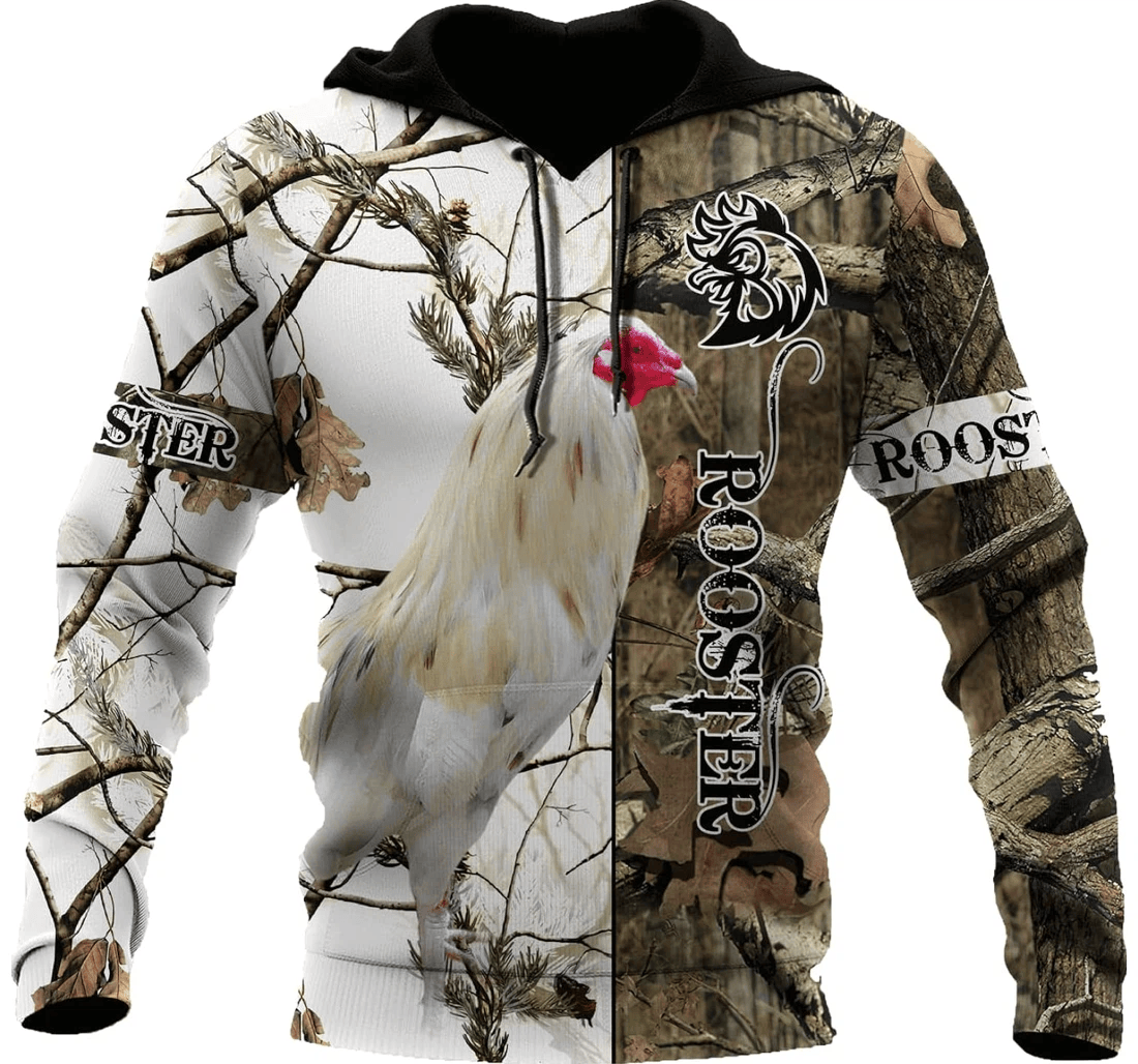 Personalized Rooster Camo Pattern Family - 3D Printed Pullover Hoodie