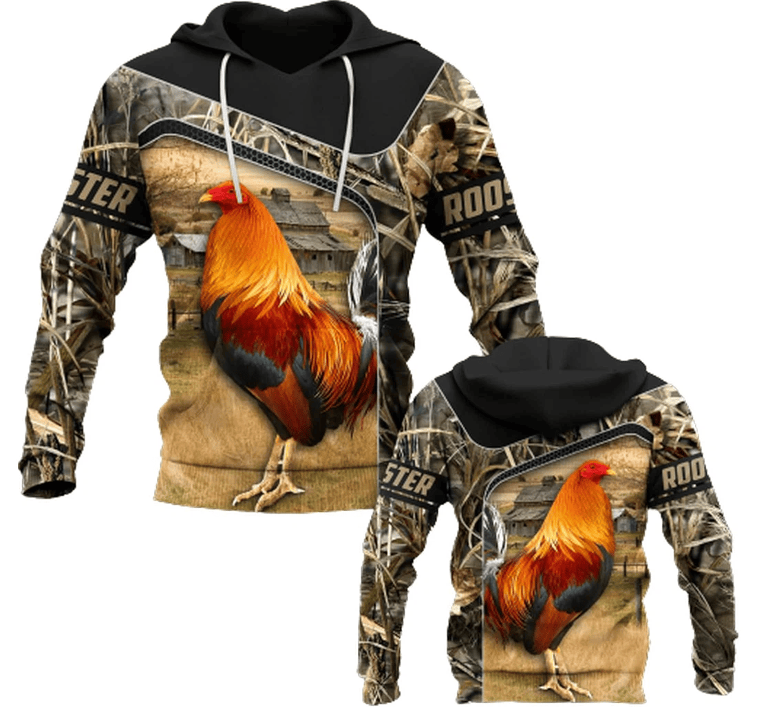 Personalized Rooster Pattern Family - 3D Printed Pullover Hoodie