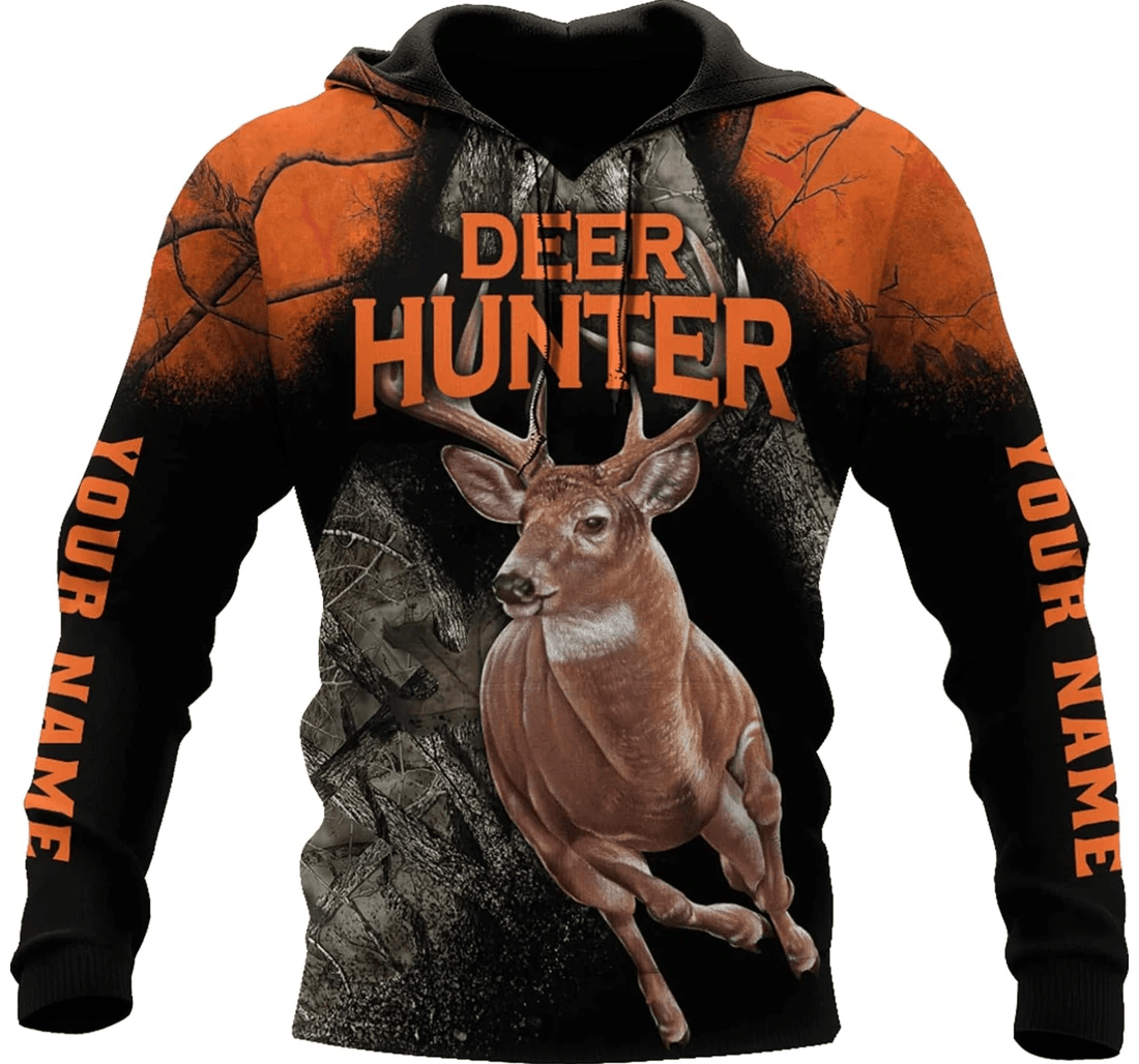 Personalized Hunting Deer Pattern Family - 3D Printed Pullover Hoodie