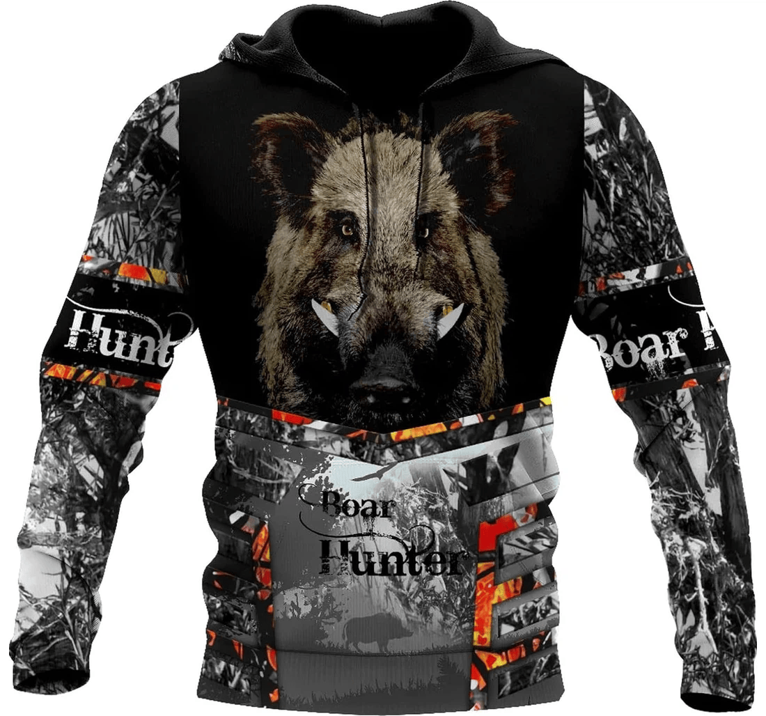 Personalized Boar Hunting Pattern Family - 3D Printed Pullover Hoodie