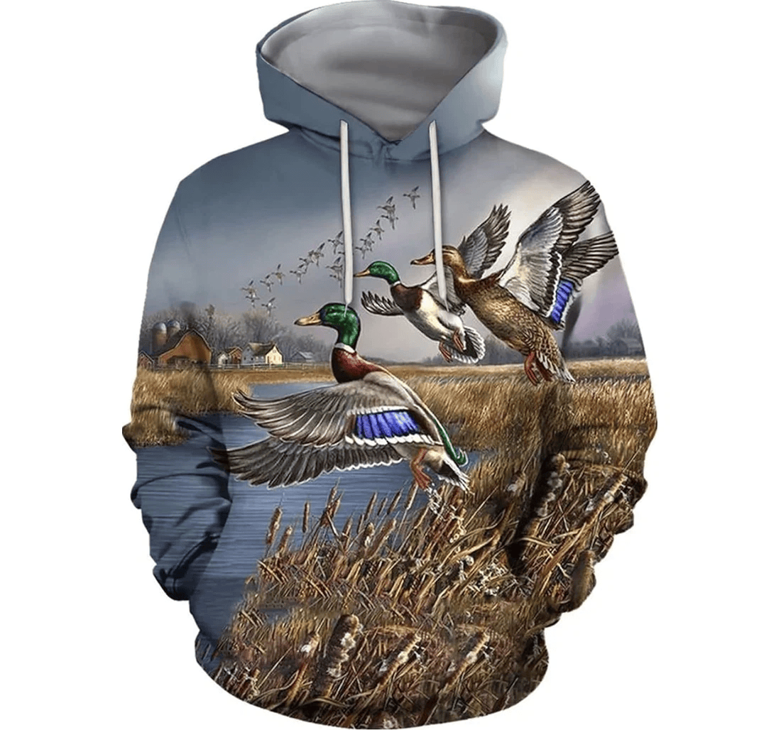 Personalized Duck Hunting Pattern Family - 3D Printed Pullover Hoodie