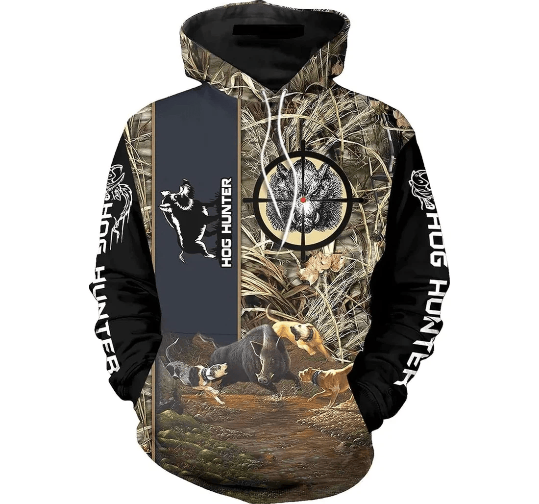 Personalized Boar Hunting Pattern Family - 3D Printed Pullover Hoodie