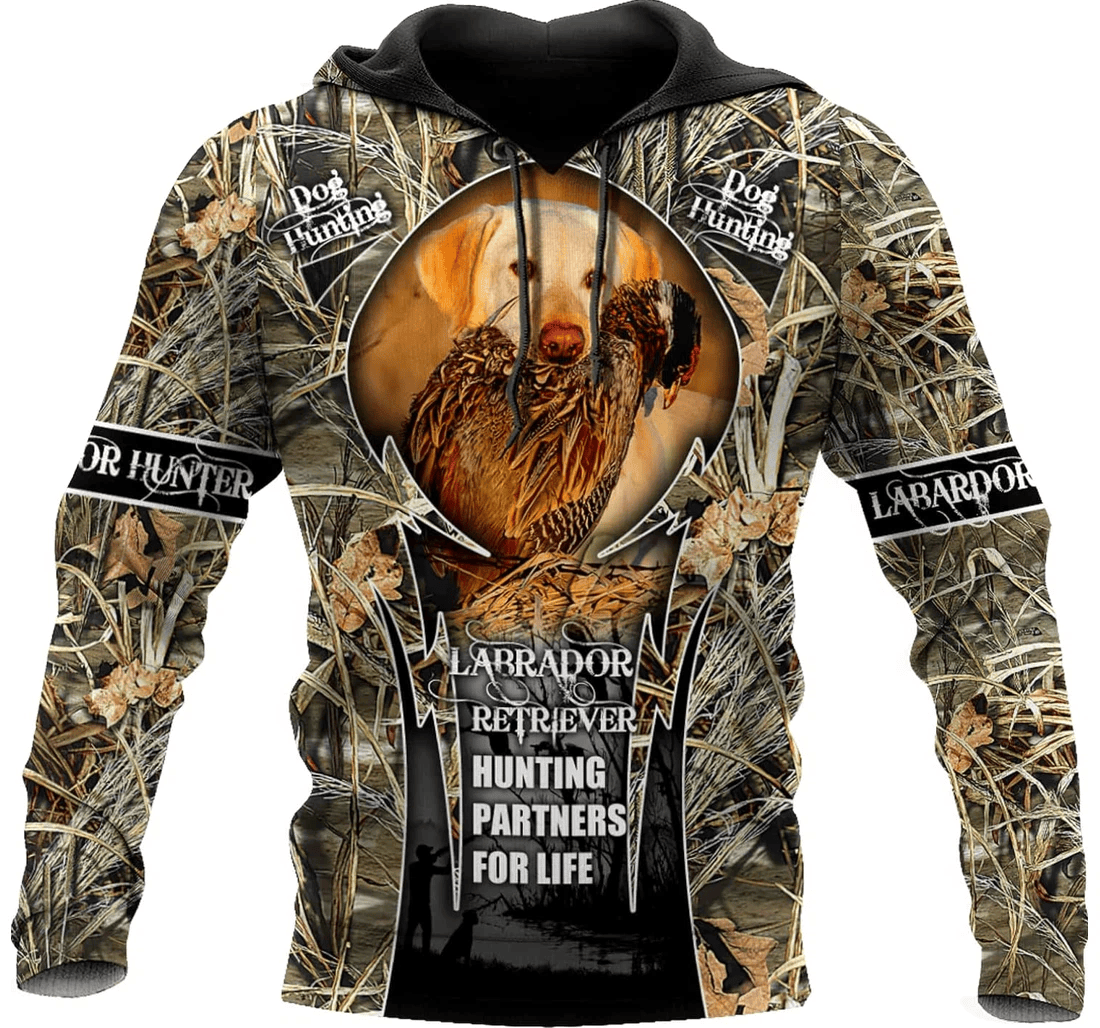 Personalized Labrador Hunting Pattern Family - 3D Printed Pullover Hoodie