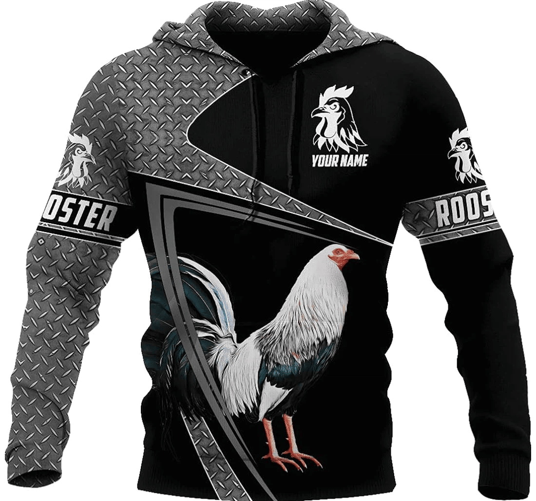 Personalized Rooster Gray Family - 3D Printed Pullover Hoodie