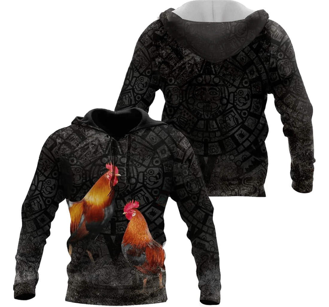 Personalized Rooster Farm Family - 3D Printed Pullover Hoodie