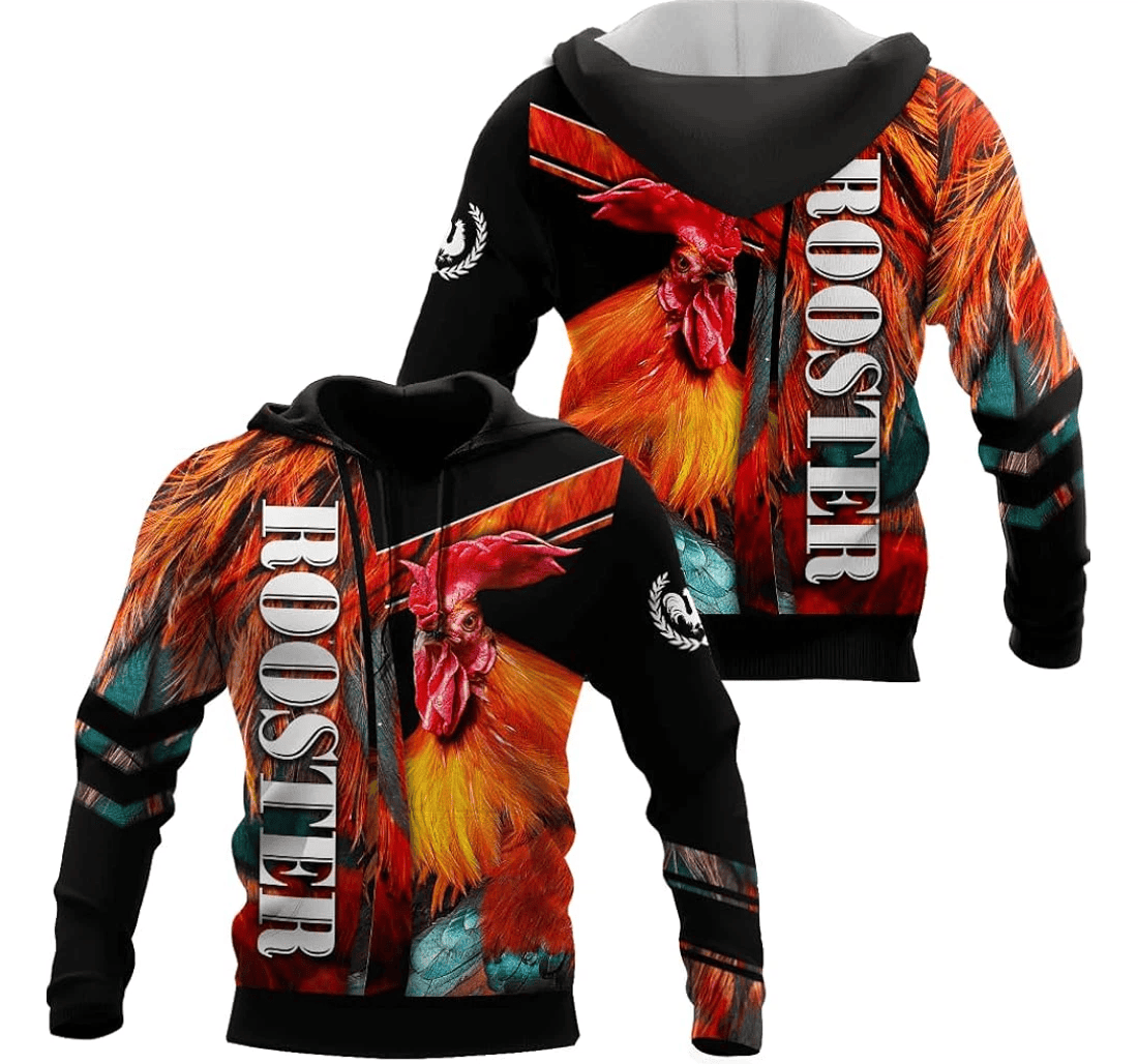 Personalized Name Rooster Art Family - 3D Printed Pullover Hoodie