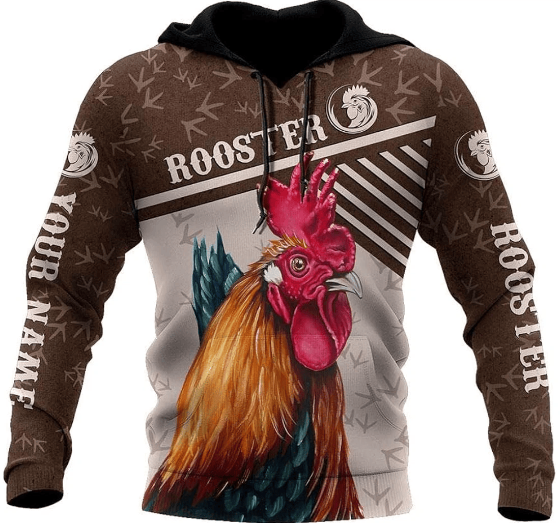 Personalized Rooster Brown Family - 3D Printed Pullover Hoodie