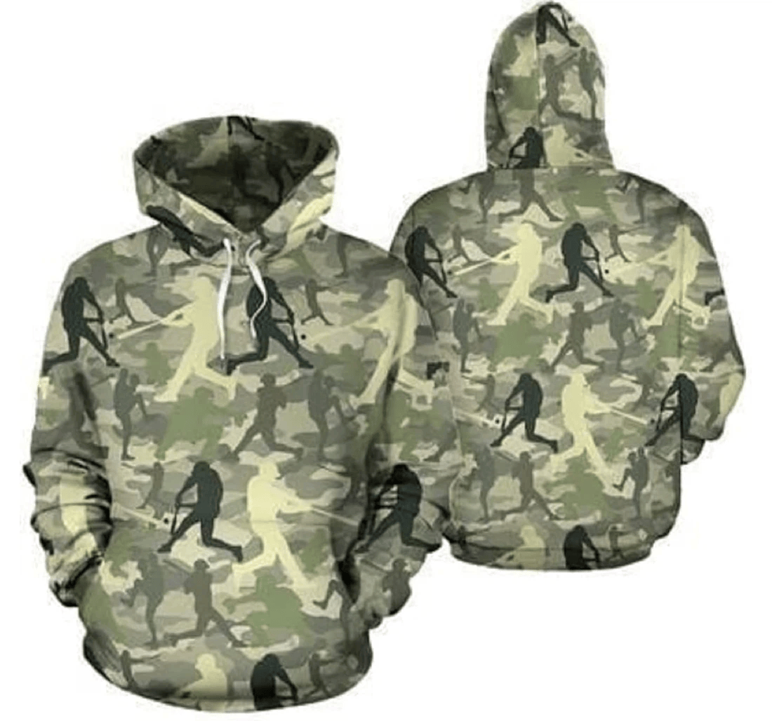 Personalized Baseball Camo Pattern Family - 3D Printed Pullover Hoodie