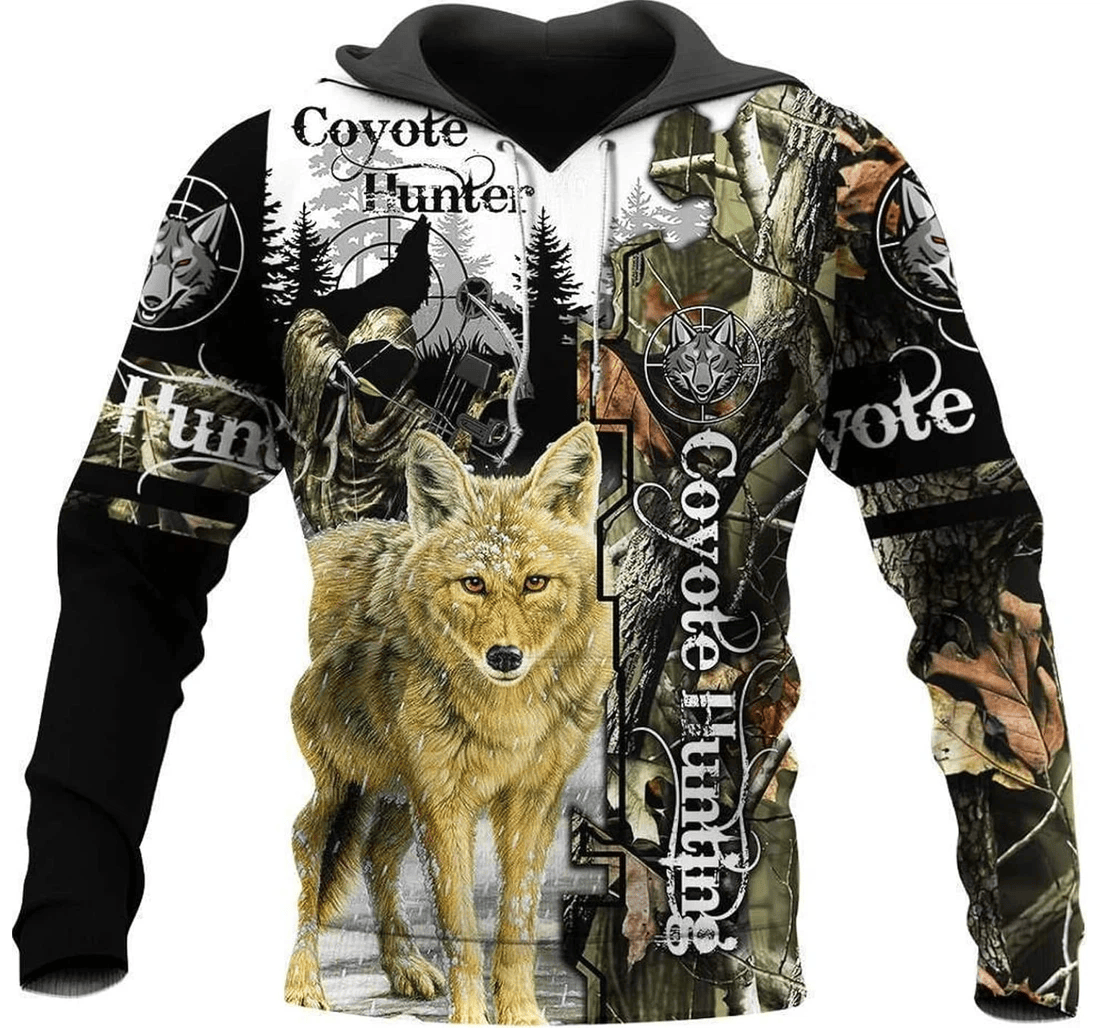 Personalized Coyote Hunting Family - 3D Printed Pullover Hoodie