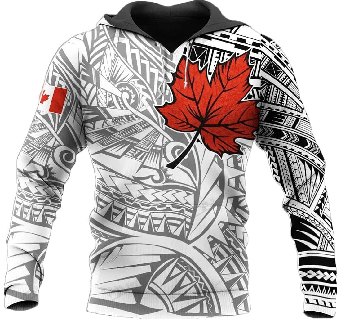 Personalized Polynesian Canada Leaf Family - 3D Printed Pullover Hoodie