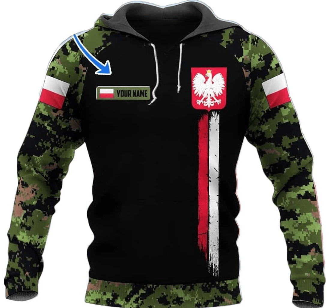 Personalized Camo Poland Family - 3D Printed Pullover Hoodie