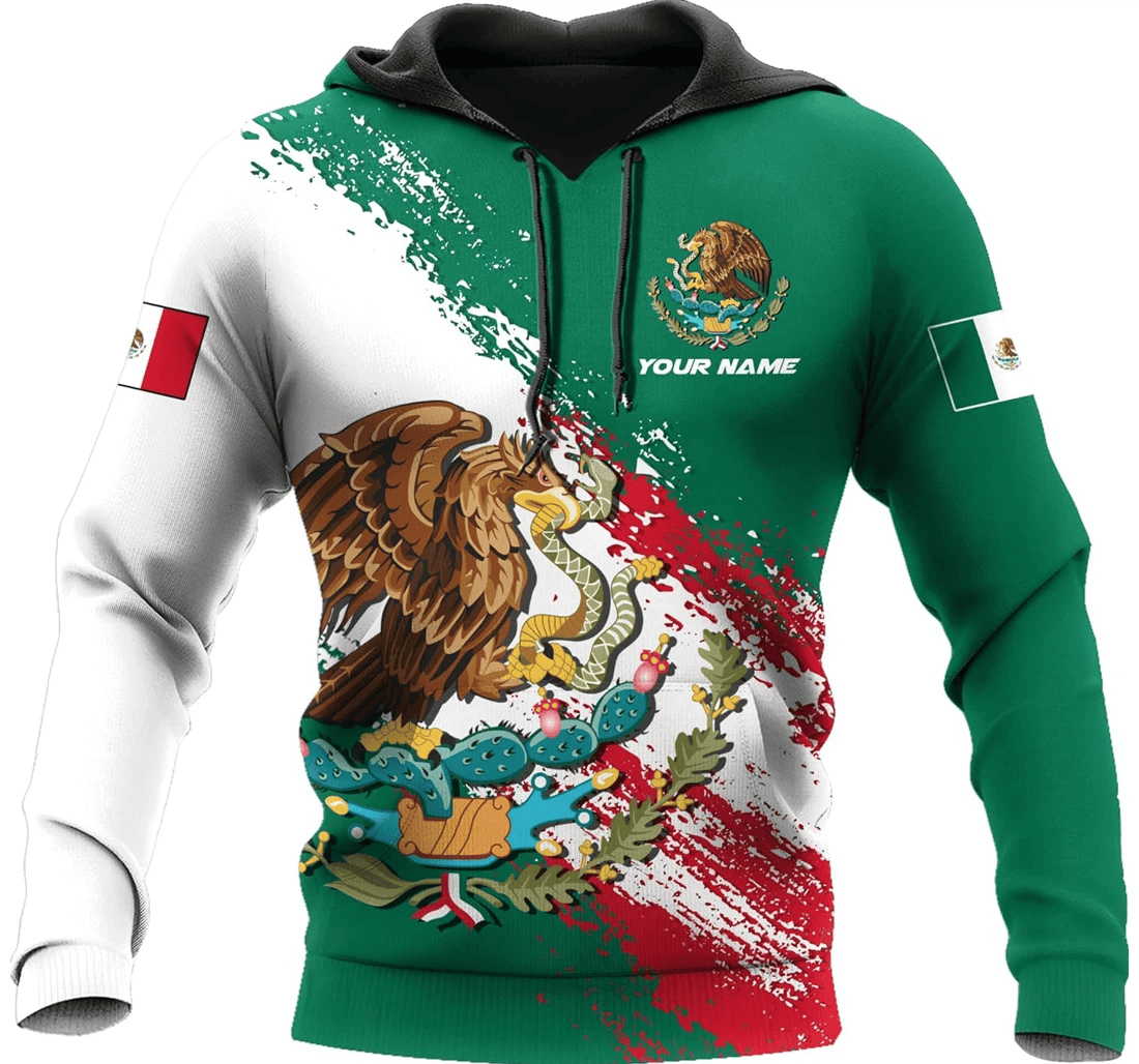 Personalized Eagle Mexico Us Family - 3D Printed Pullover Hoodie