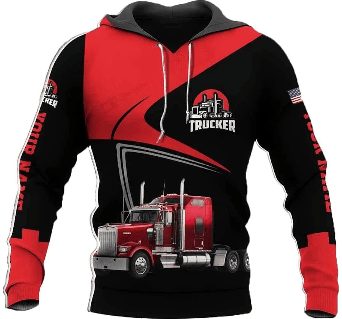 Personalized Trucker Truck Lover Family - 3D Printed Pullover Hoodie