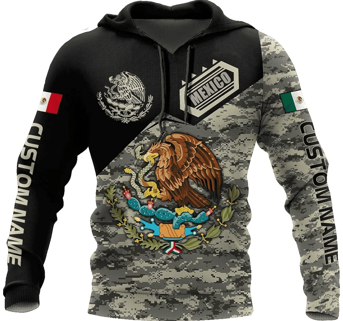 Personalized Eagle Mexico Us Family - 3D Printed Pullover Hoodie