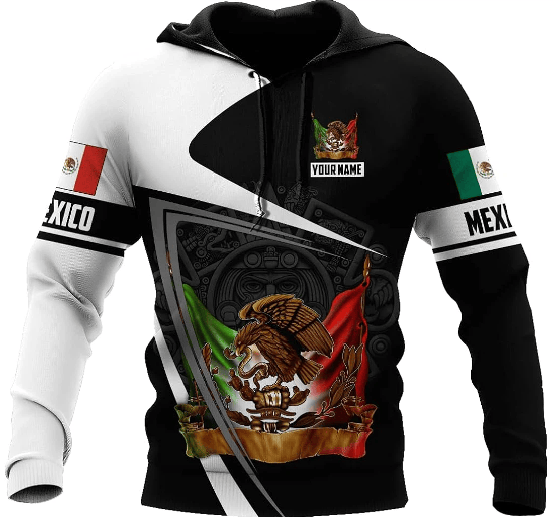 Personalized Eagle Mexico Us Family - 3D Printed Pullover Hoodie