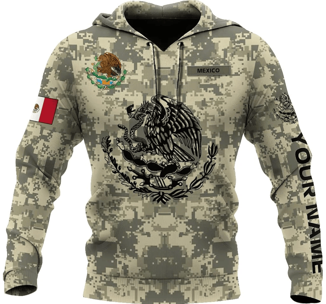 Personalized Eagle Mexico Us Family - 3D Printed Pullover Hoodie