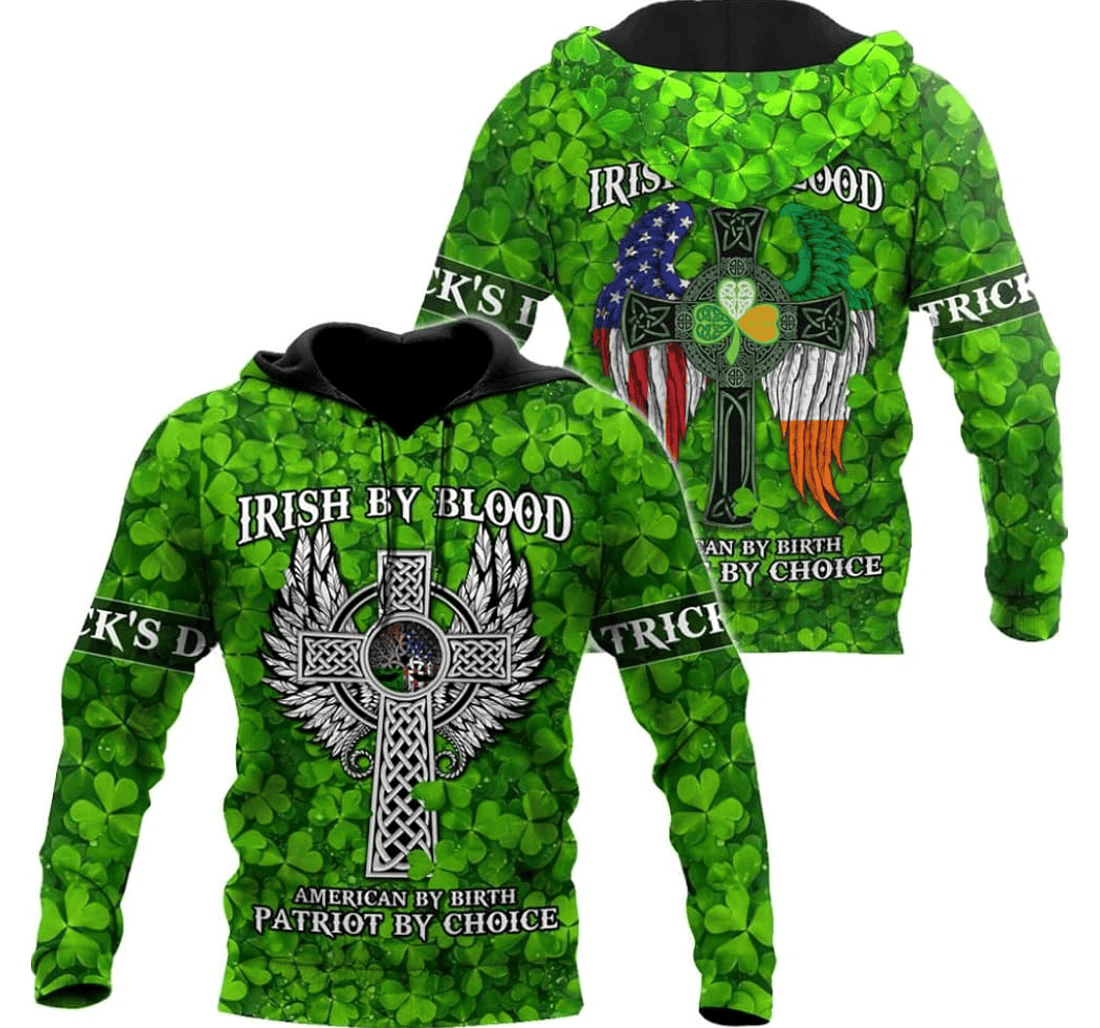 Personalized Happy Day Patrick's Day Irish By Blood Xl Xl - 3D Printed Pullover Hoodie