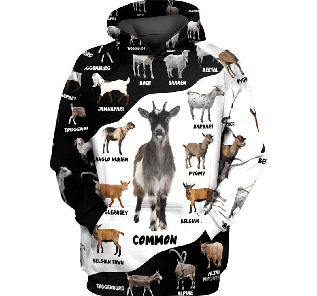 Personalized Collection Of Goat Breed Womens In Winter - 3D Printed Pullover Hoodie