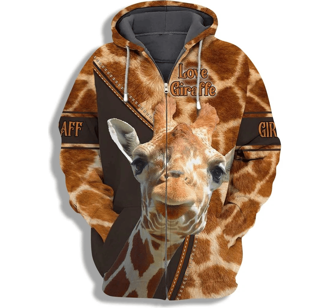 Personalized Giraffe - 3D Printed Pullover Hoodie