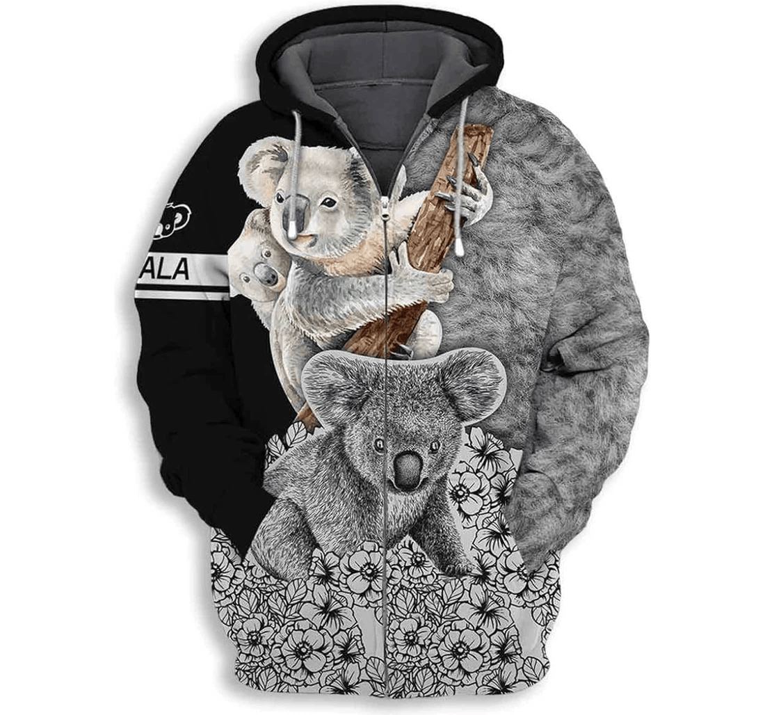 Personalized Family Koala Koala Lover - 3D Printed Pullover Hoodie